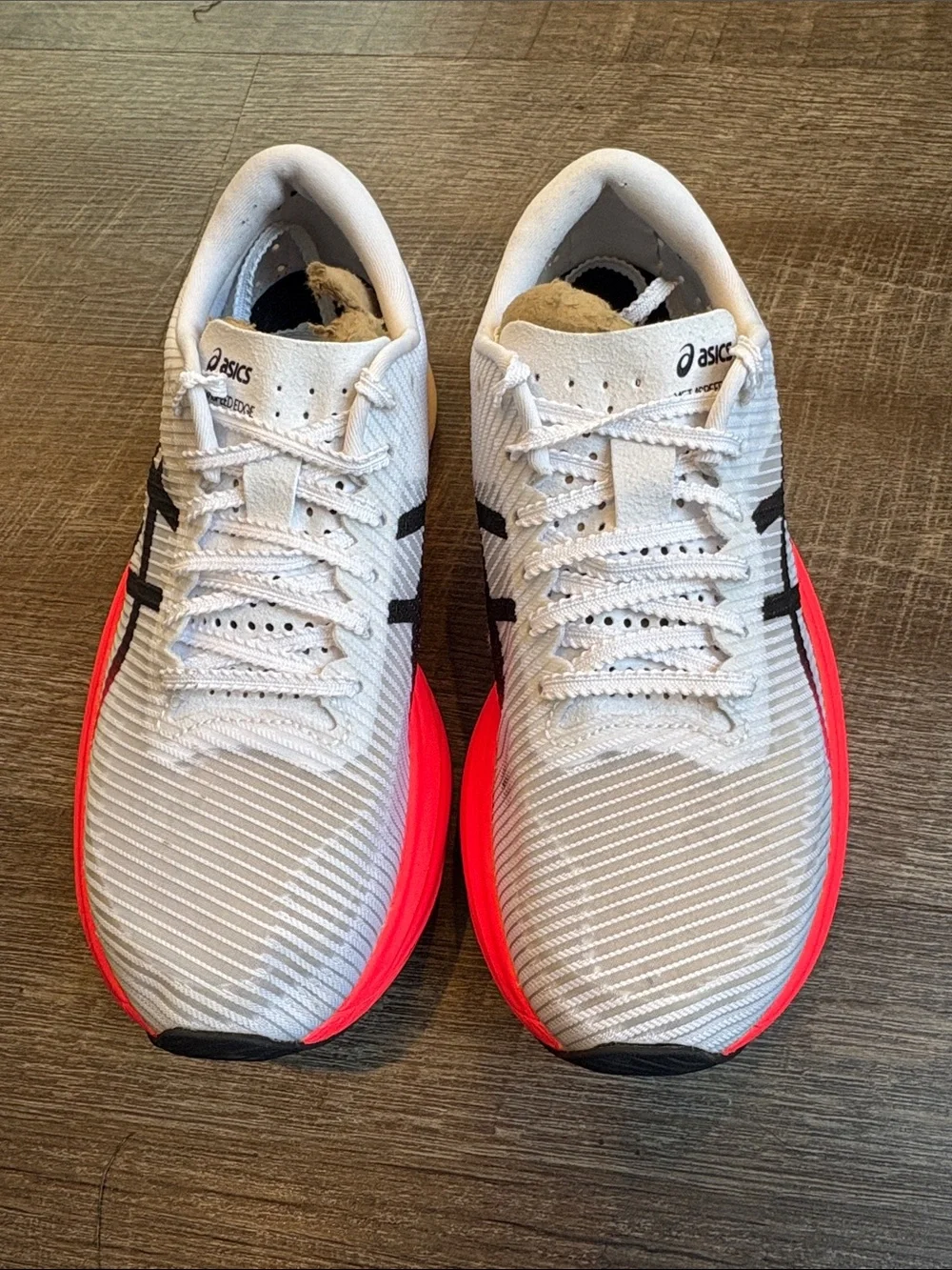 ASICS Metaspeed Edge+ Running Shoes M5/W6.5 White/Sunrise Red